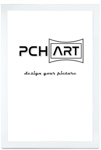PCH[art] Bilderrahmen New Alaya | Farbe: Weiß Glanz | Größe: 30x50 cm | zeitloser und schlichter Rahmen für Poster, Fotos und Portraits