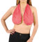 Damen Handtuch-BH, bequemer BH, solide, täglich, rückenfrei, lässig, Raffung, Anpassung, Yoga, Schlaf, großer BH, rot, Large