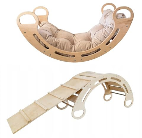 Slevobox Aire de Jeux Interieur pour Enfants 85x41x39cm - Arche Montessori avec Coussin et Toboggan - Arche Escalade Montessori pour Enfants avec Développement de la Motricité - Arche Escalade Bebe
