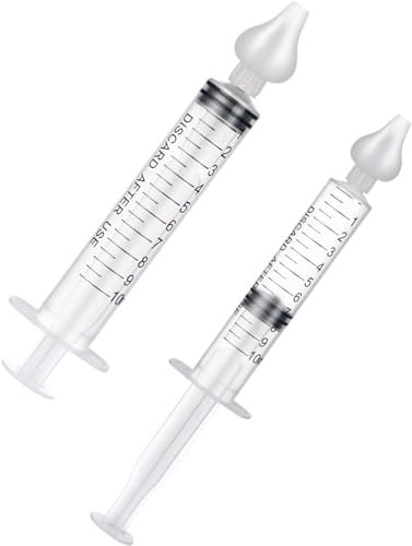 Paquet de 2 laveuses Neti pour bébé, nettoyant pour le nez réutilisable, dispositif de nettoyage nasal portable pour bébé, lavage nasal de 10 ml, sûr et pratique pour les bébés