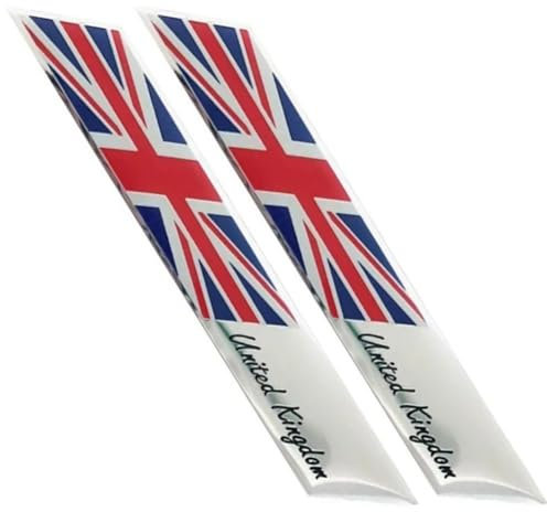 Lpitoy 2 Stück 3D-Auto-Emblem England-Flagge, Passend Für Karosserie, Uk-Flagge, Auto-Aufkleber, Stoßstangen-Emblem, Automobil-Aufkleber, Dekoration