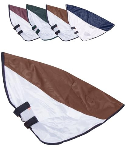 RL24 - Halsteil Regen- & Fliegendecke 600D IRHSuper-Dry – Halsteil für Pferdedecke aus atmungsaktivem Mesh – Schutz vor Insekten – doppelter Klettverschluss – in Walnut – Größe S