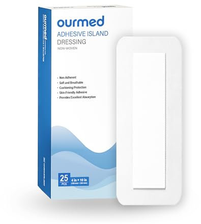 Cerotti sterili per ferite 10 x 25 cm, medicazione sterile autoadesiva con forte aderenza, protegge da tagli e graffi, rimozione indolore, confezionata singolarmente, confezione da 25 pezzi