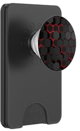 Cool Techno Red Black Honeycomb Abstract PopSockets PopWallet for MagSafe