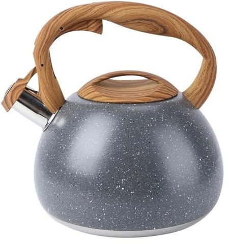 Hervidores de estufa, 3L, 1 pieza, tetera eléctrica con acabado, estufa for cocina, restaurante, calefacción sobre té antiguo, silbido/gris