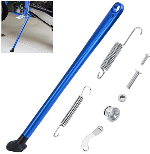 Tunejoy Motorrad Seitenstaender Universal Dirt Bike Kickstand mit Feder Satz für Off-Road-Motorräder ATVs Elektroroller Pit Bike Quad 43 cm Blau