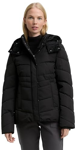 Tom Tailor Damen Puffer-Jacke mit Abnehmbarer Kapuze