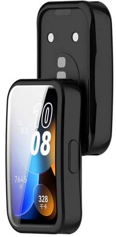 AWADUO Compatibile con Huawei Band 10/10 NFC/9/9 NFC/8/8 NFC TPU custodia protettiva per smartwatch custodia protettiva guscio morbido e resistente (nero)