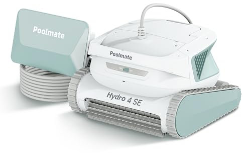 Poolmate Hydro 4 SE Robot nettoyeur de piscine – Double filtration et nettoyage de la ligne d'eau, filaire pour un nettoyage en profondeur robuste, contrôle intelligent par application, ultra mode