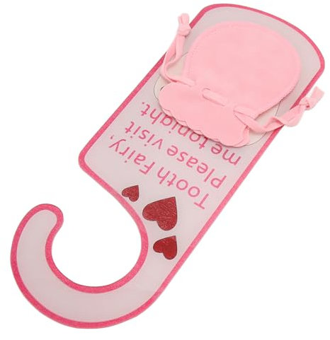 Plyisty Colgador de Puerta de Hada de Dientes, Soporte de Dinero de Hada de Dientes de Luz, Guardia de Luz, Hermoso, de Color Dulce Sensato Acrílico para en Casa (Pink)