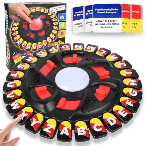 SternSinn Buchstabenspiel Deutsch, Buchstaben Spiel mit 26 Tasten, Alphabet Spiel Deutsch mit Timer, Wortspiel Brettspiele Partyspiele für Kinder und Erwachsene, 2–8 Spieler