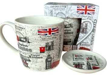 Union Jack Mug .Ceramic London Souvenir Mug London icon Cup. (London Eye Mug)