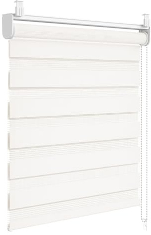 WOLTU Doppelrollo Klemmfix ohne Bohren 110x150 cm, Creme | Vormontiertes Duo Innen Rollos für Fenster und Tür, Sonnenschutz Klemmrollo Verdunkelnd Sichtschutz, Stoffbreite 106 cm