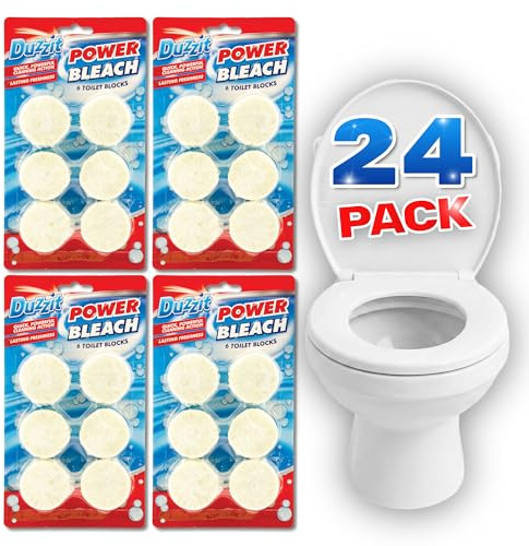 24 Duzzit Power Bleach Toilet Blocks White, Cistern Blocks Bundled by FREYPAC