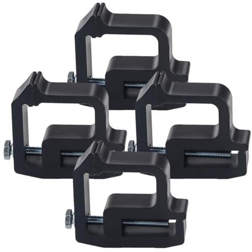 Kichvoe Lot de 4 Pinces de Fixation Robustes pour Capot de Camion et Cellule de Camping-Car, Accessoires de Camping Noir, Compatibles Porte-échelle, Fixation Stable pour Véhicule