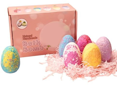 Badebomben für Kinder mit Dinosaurier-Spielzeug im Inneren, 6er Pack Badebomben Kinder mit Überraschung, Badekugeln mit Badewannenspielzeug für Jungen und Mädchen (Rosa)