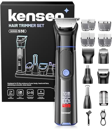 kensen Barttrimmer Herren,18 In 1 Bartschneider Set Wasserdicht Beard Trimmer Usb-C Bart Rasierer Elektrisch Haarschneider Magnetischer Körperrasierer All-In-One Gesichtshaartrimmer Aufsatzkamm 3-15mm