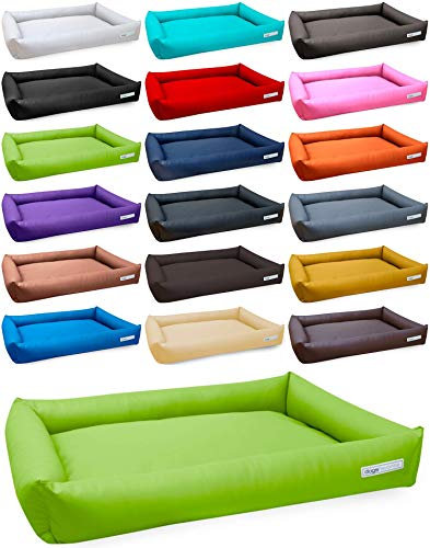 dogsfavorite, Hundebett Starter aus Kunstleder, Hundekissen, Pflegeleicht,120 x 90 cm, Limette