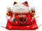 Maneki Neko Glückskatze Glücksbringer Spardose aus Porzellan L12*W9*H10cm,Rot