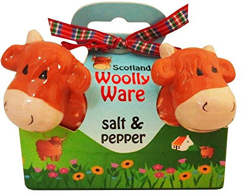 Highland Cow Salt & Pepper Set Woolly Ware CL-97-64