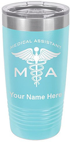 Taza de vaso de 20 onzas, asistente médico de MA, grabado personalizado incluido