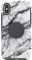 Otter + Pop for iPhone X and XS: OtterBox Symmetry Series Case with PopSockets Swappable PopTop - White Marble and Aluminum Black