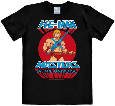 Logoshirt® Masters of The Universe I He-Man I T-Shirt Print I Damen & Herren I kurzärmlig I schwarz I Lizenziertes Originaldesign I Größe XS