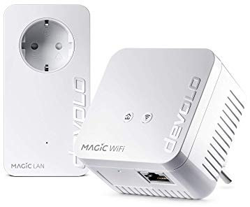 Devolo Magic 1 WiFi Mini Starter Kit (1x Magic 1 WiFi Mini, 1x Magic 1 Lan) , Ethernet, Powerline, 1200 MBps, weiß (italienische Version)