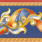 Dundee Deco BD3217 Tapeten-Bordüre, abstrakt, Rot/Gelb gestreift/Gelb, Marineblau, Tapeten Bordüre, Tapetenbordüre Retro-Design, Rolle 10 m x 10 cm, selbstklebend