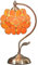 Bieye Lampe de table en vitrail style Tiffany avec pétales de fleurs et base en laiton pour la décoration intérieure (Orange, Fleur de cerisier 8)