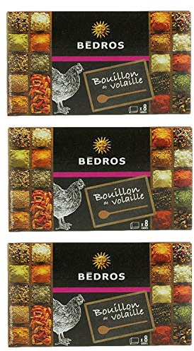 Lot 3x Bouillon de volaille - Bedros - 8 cubes - paquet 80g