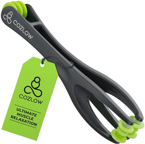 Cozlow Masajeador de manos y dedos, rodillo de masaje de doble cara para terapia de artritis y túnel carpiano, masajeador de puntos de presión para aliviar el dolor de dedos