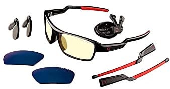 GUNNAR Gaming- und Computerbrille - Lightning Bolt 360 Gunnar edition, Amber Linsen 65% Blaulichtfilter und 100% UV-Schutz - Premium Blaulicht Brille, reduziert Augenbelastung,