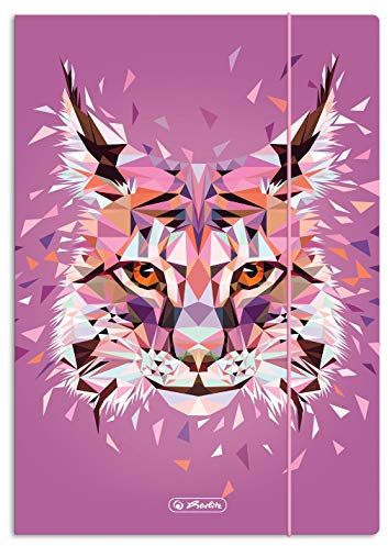 Herlitz® Dokumentenmappe A4 mit Rundumgummi Zeichnung | Organizer Schutz | Praktisches Label | Universal | Für Arbeitsbüro Studium | Wild Animals