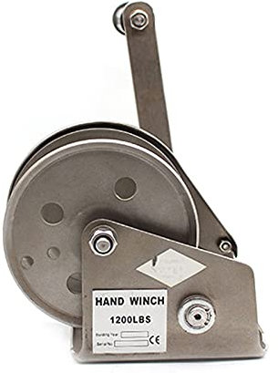 Aprilhp Treuil à Manivelle Manuelle Portable Treuil Manuel Corde avec Freiné, Treuil à Manivelle avec CâBle Treuil Manuel de Halage pour Levage Bateau et Remorque, Matériau en Acier Inoxydable