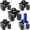 Mop Broom Holder, Mop Holder Wall Mounted Heavy Duty 5Pcs Broom Gripper Holders Hooks Sweeping Organizers Clips Hanger Brush Storage Rack for Bathroom Kitchen Office Closet Garden Garage (Black)