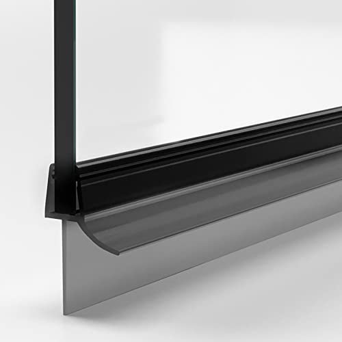 Duschdichtung für Glastüren schwarz I 60cm Duschtürdichtung 6mm 7mm 8mm Glas Bodendichtung I Duschkabinen Dichtungen I Wasserabweisprofil Duschwand gerade I Abdichtung 21mm Dichtlippe