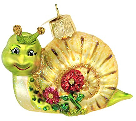 Old World Christmas Smiley Schnecke, Glasgeblasen, für den Weihnachtsbaum
