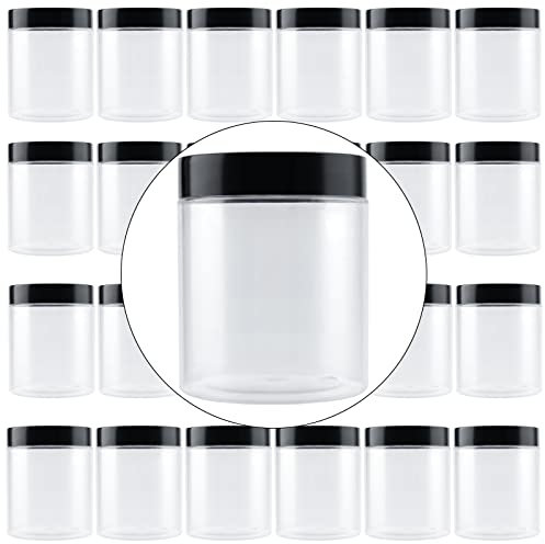ZEONHEI Lot de 24 boîtes de conservation en plastique transparent de 250 ml avec couvercle, récipients hermétiques pour la cuisine, les épices, le slime, l'artisanat