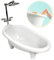 SM SunniMix Meuble Miniature, Accessoire Poupee, Baignoire Poupee, Mini Baignoire de Maison de poupée, Mini Baignoire avec Tringle