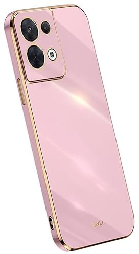 Topme Custodia in Silicone per OPPO Reno8 Pro 5G (6.7 Inches), [ Cover per Telefono in Stile Bordo Dorato] - Viola