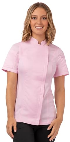 Chef Works Manteau de chef Springfield pour femme, rose, Medium