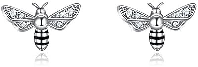 VONALA 925 Sterling Silber Biene Ohrringe Niedliche Tier Ohrstecker Hypoallergene Schmuck Geburtstagsgeschenke für Frauen Teenager Mädchen Tochter