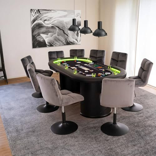 Home Deluxe - Barhocker ACE - 4er Set, Farbe: Hellgrau- 360 Grad drehbar, Höhenverstellbar, weiche Polsterung, bis 120 kg belastbar I Küchenstuhl Speisestühle Esszimmerstühle