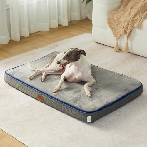 LIORCE Großes Hundebett aus Memory-Schaum, 10,2 cm dick, orthopädische Betten für große Hunde, wasserdichtes Hundebett mit abnehmbarem, waschbarem Bezug und umlaufendem Reißverschluss, ultimativer