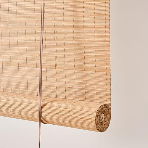X1NGFU Retro Bambus Rollo Jalousine Bambusrollo,Fenster Rollo Aus Bambus Für Innen,Sonnenschutz Und Sichtschutz Rollo,Natur Bambus Raffrollo Für Fenster Türen,Anpassbar,Breite X Höhe (170cm x 200cm)