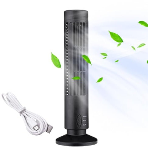 Ventilador de torre USB para escritorio, ventilador de escritorio USB portátil, ventilador de torre de barra de aire de escritorio de viento fuerte, ventilador de escritorio de mesa portátil, ventilad
