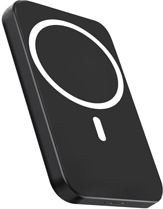 6500mAh Power Bank 5W Magnetic Fast Charger, 2 In 1 Wireless Power Bank Compatible With Magsafe And Iphone 15/14/13/12 Series (Black)