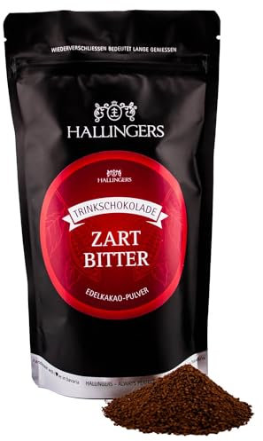 Hallingers Zartbitter - Trinkschokolade aus feinem Edelkakao - als Kakaopulver, handmade (Bag) - Geschenk im Sommer & als perfektes Grillgeschenk | Geburtstag Glückwunsch Jahrestag Freundschaft Genesu