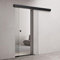 doporro Glasschiebetür Komplettset Softclose 90 x 205cm | 15mm Wandabstand | Schiebetür mit ESG-Sicherheitsglas | Zimmertür Glas Klarglas und Schwarz Muschelgriff | Amalfi-plus 19